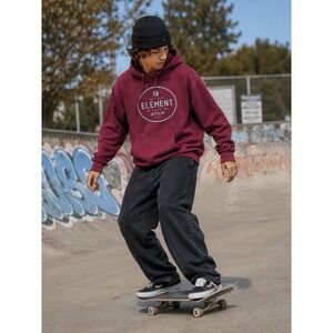 Burgundy Element Logo Pullover Hoodie Men's Size XLarge